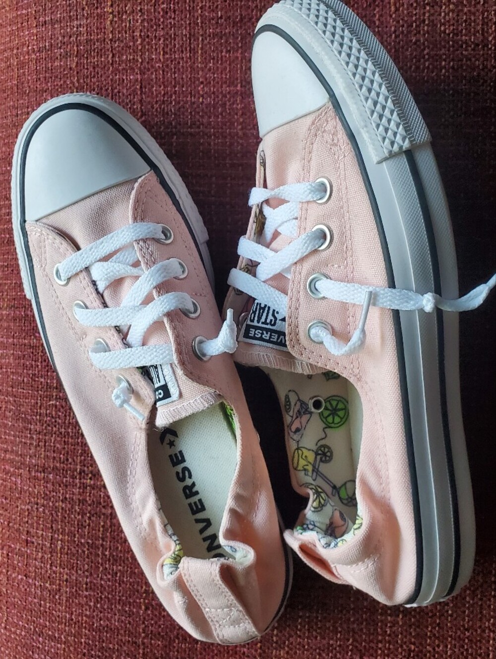 Converse Shoreline Pink Lemonade Slip On Canvas Sneakers 8.5 - Picture 2 of 4